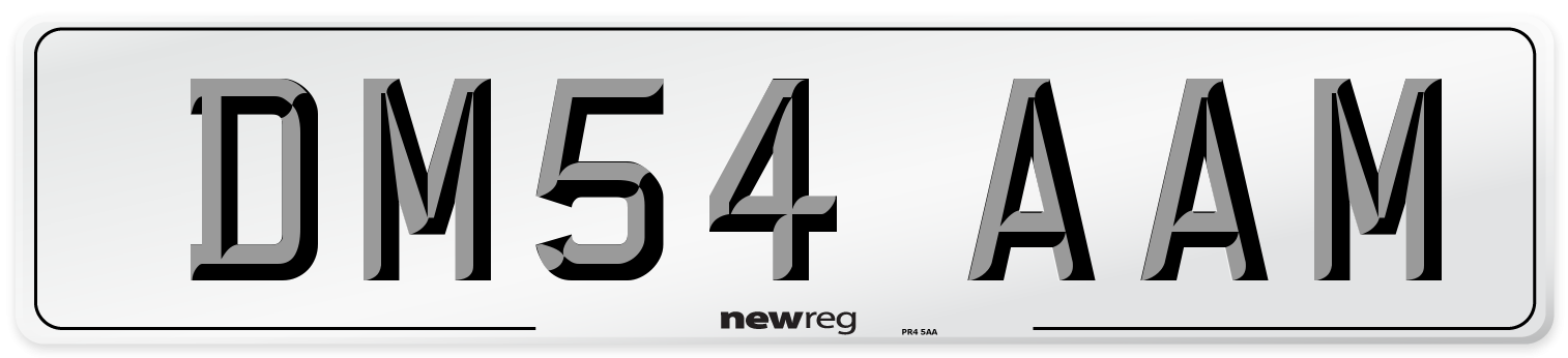 DM54 AAM Number Plate from New Reg